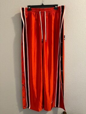 Nike basketball warm up Orange Snap-Trim Pants